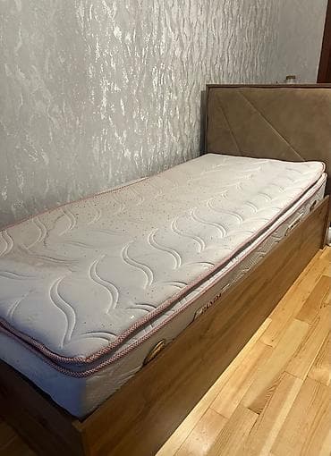 usaq carpayi: İşlənmiş, Təknəfərlik çarpayı, Bazalı, Matras ilə, Siyirməsiz, Azərbaycan — 1