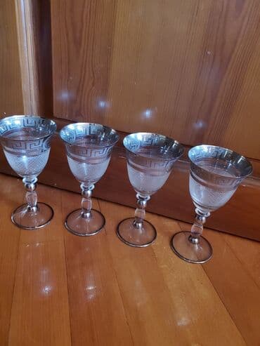 ağ şanı üzümü: Stəkanlar, rəng - Gümüşü, Şüşə, 4 ədədli dəst — 3