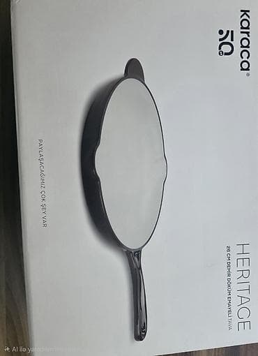 burner tava: Tava, rəng - Yaşıl, Çuqun, 26 sm, Karaca, Türkiyə — 2