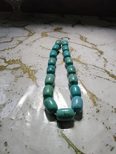 Бижутерия: Türkiz daşlardan boyunbağı - Material: Türkiz daş (mavi-yaşıl — 1