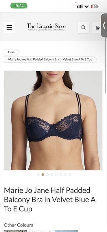alt geyim: Marie Jo Jane Half Padded Balcony Bra – Velvet Blue - Model: Jane — 8