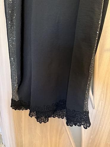 mini etek: Hicab geyimi Qara uzun xalat/abaya - Rəng: tam qara - Model: uzun — 3