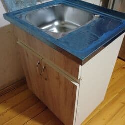 шкафы ванной комнаты: Mətbəx üçün lavabo dolabı - Material: laminat korpus, ağ içlik; — 2