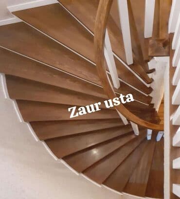 pilləkən ustası: Taxta pilləkənlərin hazırlanması. Pilləkənlər tam qurudulmuş müxtəlif — 13