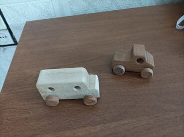 Taxta oyuncaqlar – 2 ədəd maşın dəsti əl işi - Material: tam ağac