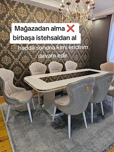 Qonaq otağı üçün, Yeni, Açılmayan, Dördbucaq masa, 8 stul lalafo.az -da Qonaq otağı üçün, Yeni, Açılmayan, Dördbucaq masa, 8 stul