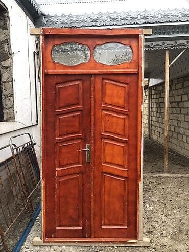 taxta lustur: İkiyarpaqlı taxta giriş qapısı - Material: təbii ağac - Rəng — 6