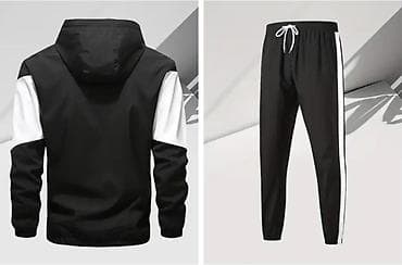 idman maykasi: İdman dəsti – kapüşonlu üst + şalvar - Rəng: qara-ağ, V formalı — 3