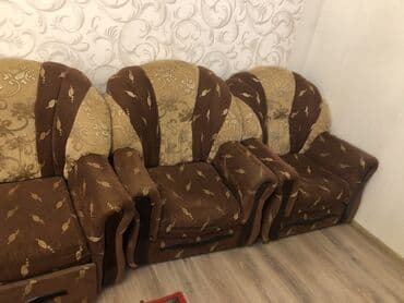 мебель для гостинной: Klassik divan, 3 kreslo, Bazalı, Açılan — 4