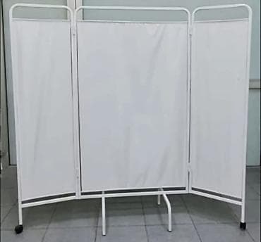 Tibbi paravan – 3 bölməli, qatlanan model. - Karkas: ağ rəngli metal