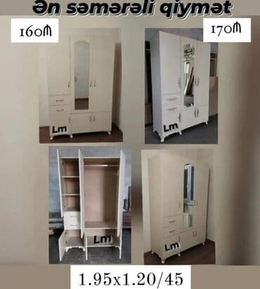 laminat qiyməti: Yeni, Açılan, 3 qapılı Düz dolab, Dolab-asılqan, Azərbaycan — 5