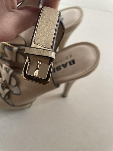 Basanoşka və səndəllər: Ölçü: 37, rəng - Bej, İşlənmiş — 1