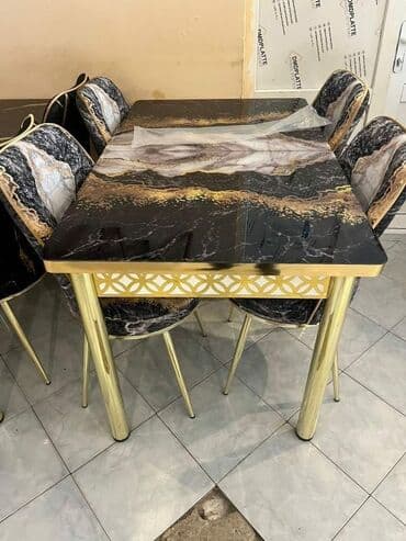 balkon ucun stol stullar: Mətbəx üçün, Yeni, Açılan, Dördbucaq masa, 4 stul — 2