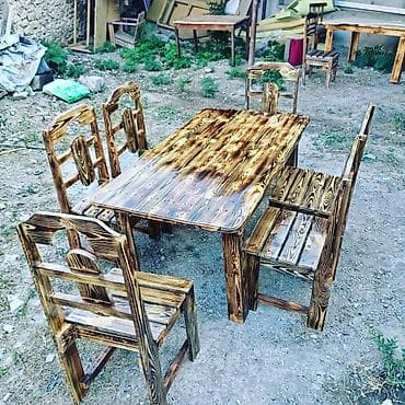 step deke: Mətbəx üçün, Açılmayan, Dördbucaq masa, 8 stul — 8