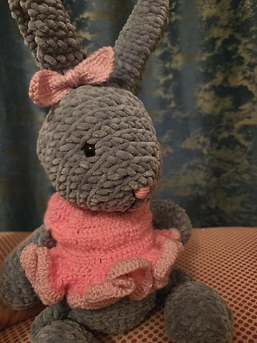 oyuncaq tank: Əl işi toxunma dovşan oyuncaqlar - Material: yumşaq, hipoallergen ip — 1