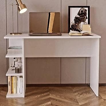 Sifarişlə ev mebeli: Dördbucaq masa, Stulsuz, Polkalı, Siyirməsiz, Türkiyə, Mat laminat — 1