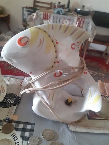 dekor up: Keramika balıq formalı masa lampası - Material: Şirli keramika/kafel — 1