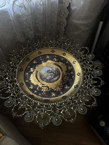 meyve qabı: Zərif dekorativ meyvə qabı – klassik üslub - Material: metal karkas — 1