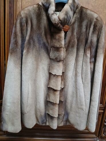 женские шапки из кролика: Kürk, 3XL, rəng - Qəhvəyi — 1