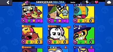 Video oyunlar və konsollar: Brawl Stars hesabı – yüksək səviyyəli, tam kolleksiya - Kupa yolu: 55 — 5