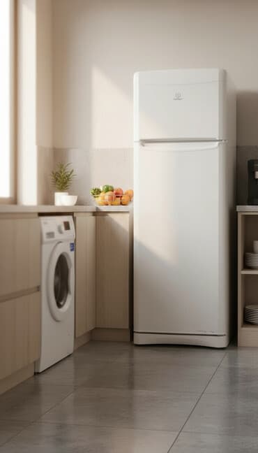 kofemolka satilir: İşlənmiş 2 qapılı Indesit Soyuducu Satılır, rəng - Ağ — 1