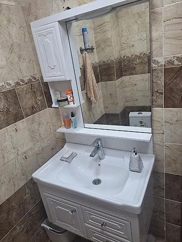 Мебель для дома: Vanna otağı üçün ağ rəngli lavabo dəsti - Komplekt: geniş seramik — 1