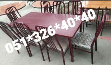 Masa və oturacaq dəstləri: Qonaq otağı üçün, Yeni, Açılan, Dördbucaq masa, 1 stul — 4