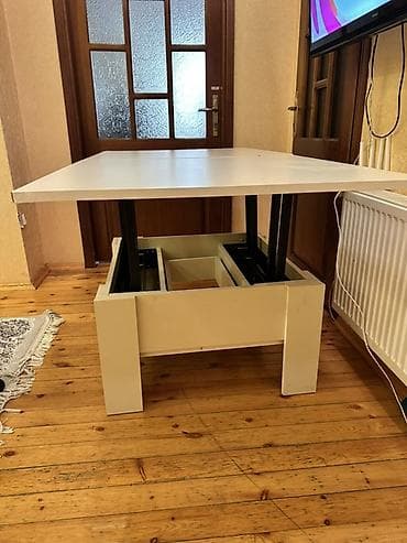 jurnal stol: Kvadrat masa, Açılan, Təkərsiz, Laminat, Zəmanətsiz — 9