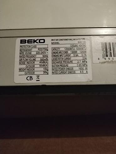 Elektronika: Kondisioner Beko, İşlənmiş, 40-45 kv. m, Split sistem — 4