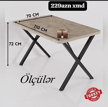 ofis masasi: Türkiyədə istehsal olunmuş masa - Ölçülər: 110 x 70 x 72 sm - Üst — 1