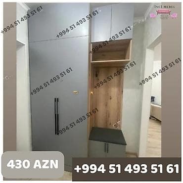 Yeni, 2 qapılı, Boz, Digər material, Açılan, Düz dolab