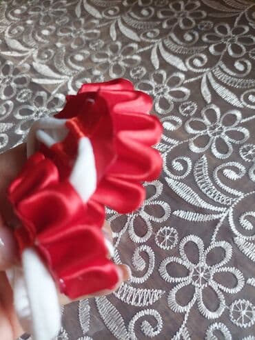 yuxuda sac rezini gormək: Mektebli bantik türk bayraqı.əl işi — 3