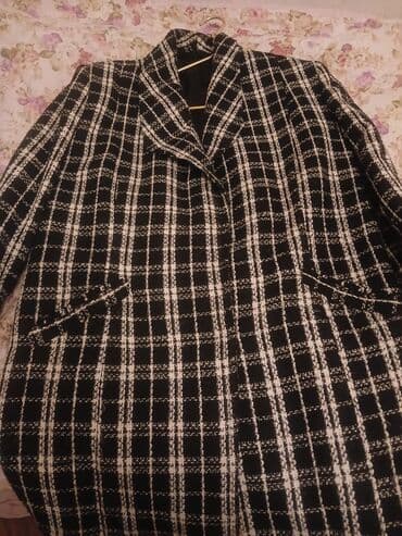 черная пантера оригинал и подделка: Qadın üst geyimləri dəsti 1) Qara-ağ dama/desenli tweed tipli palto - — 1