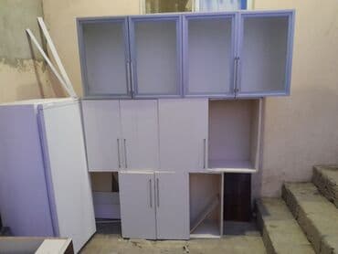 metbex ucun skaf: Mətbəx dolabı dəsti - Üst hissə: 4 ədəd şüşəli qapılı asma şkaf — 1