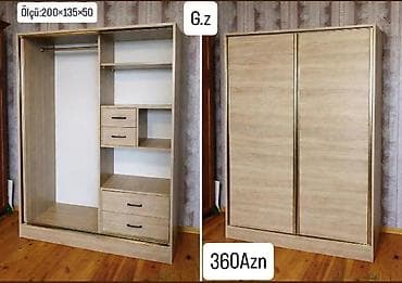 mebel qapilar: 2 qapılı, Siyirməli, Digər rəng, Kupe, Düz dolab — 1