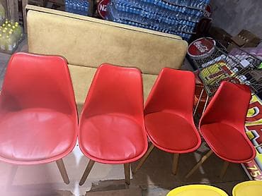 nerj stollar: Mətbəx üçün, Qatlanmayan, rəng - Qırmızı Stul — 6