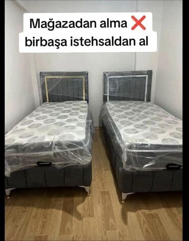 Masalar və oturacaqlar: Yeni, Təknəfərlik çarpayı, Bazalı, Matras ilə, Siyirməsiz, Azərbaycan — 5