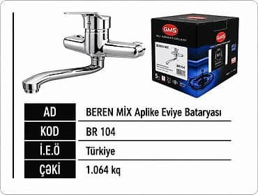 divar boyasi: Məhsul: GMS BEREN MIX Aplike Eviyə Bataryası Kod: BR 104 Mənşə — 1