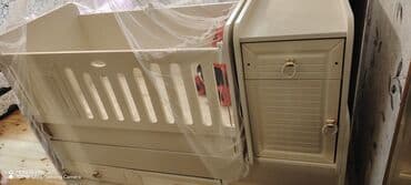 столик на кроватку: Beşik-dolab dəsti - Rəng: krem/şampan tonları - Material: MDF/taxta — 7