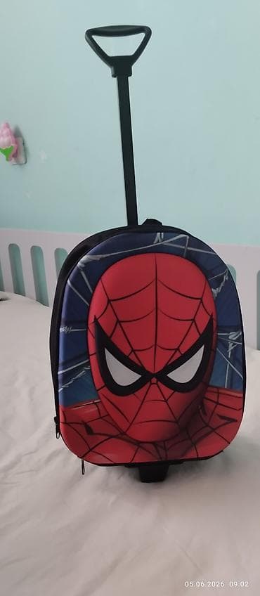 deri plas: Uşaq üçün təkərli bel çantası – Spider‑Man dizaynlı - Ön tərəfi — 3