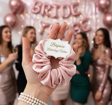 Satendən saç scrunchie (saç rezini) - Material: hamar və parlaq satən — 2