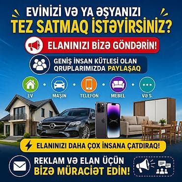 Reklam, çap: Xidmət: Elanların sürətli yayımı və reklamı Məqsədiniz evi və ya — 1