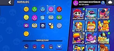 oyun qonsolu: Brawl Stars oyunu üçün hesab - Kupa: 43.558 - Gücləndiricilər, mağaza — 4