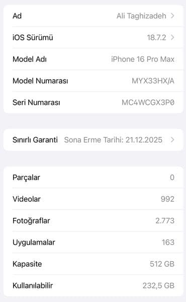 TV və video: IPhone 16 Pro Max, 512 GB, Face ID — 3