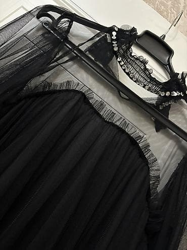 Личные вещи: Qara tül paltar - Model: yüngül, axıcı tül qatlarından hazırlanmış — 1