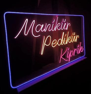 Neon LED reklam lövhəsi – “Manikür • Pedikür • Kiprik”