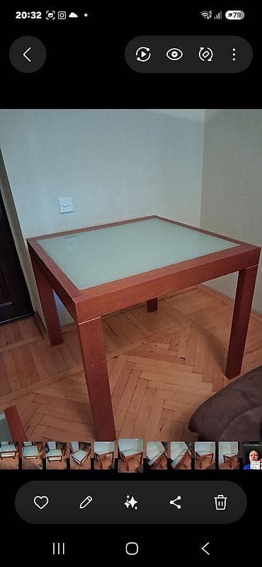 nerdivan nedir: Qonaq masası, İşlənmiş, Açılan, Taxta, Kvadrat masa — 2