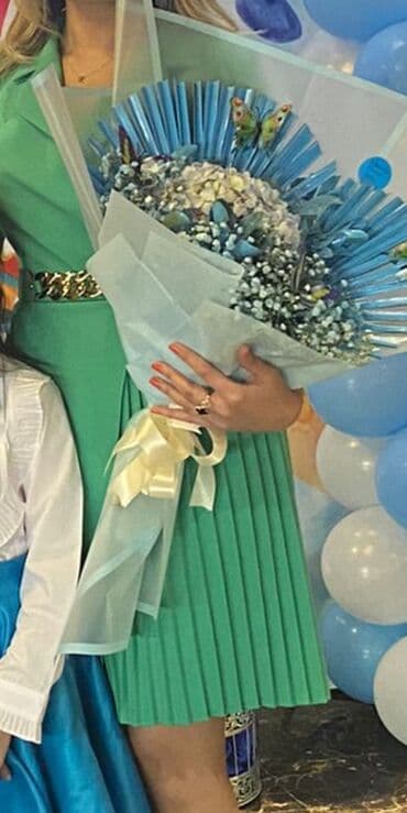 вечернее платье шифоновый: Zümrüd-yaşıl rəngdə elegant qadın donu. - Dizayn: Blazer tipli üst — 4