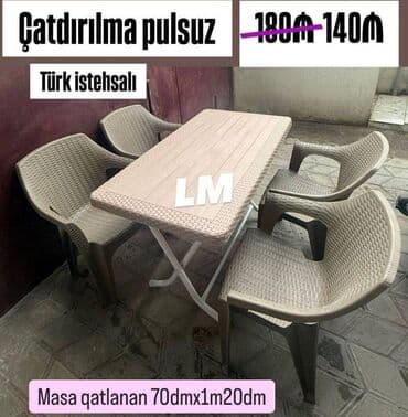 стулья и столы для кафе: Plastik masa dəstleri📌 Türk istehsalı Ölçü və qiymət üzərlərində — 3