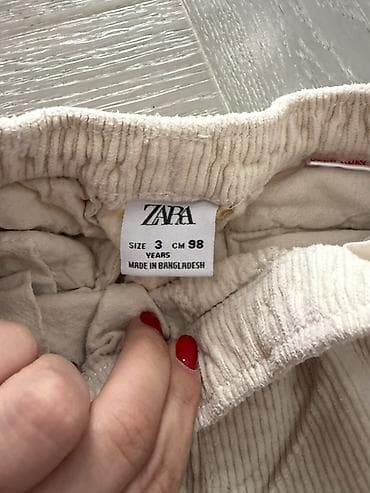 cins salvar: ZARA uşaq şalvarı - Model: korduroy (milli) parça, yumşaq və isti — 2